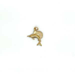 Vintage 14k geelgouden vis charme