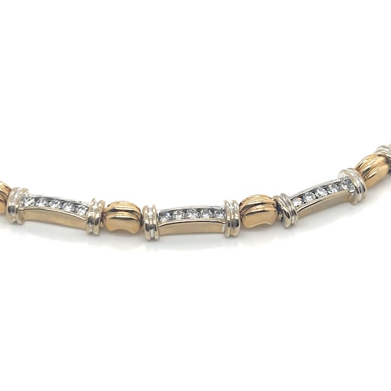 Vintage 14k Yellow Gold Diamond Omega Choker Neck… - image 5