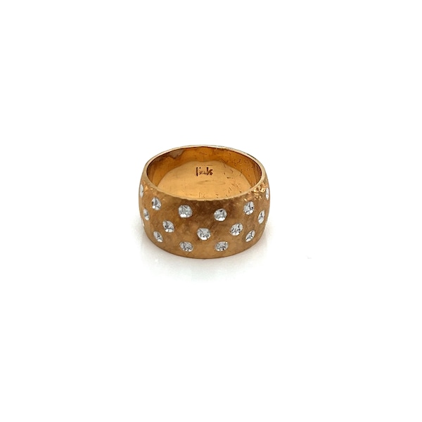 Anello largo vintage in oro giallo 14k