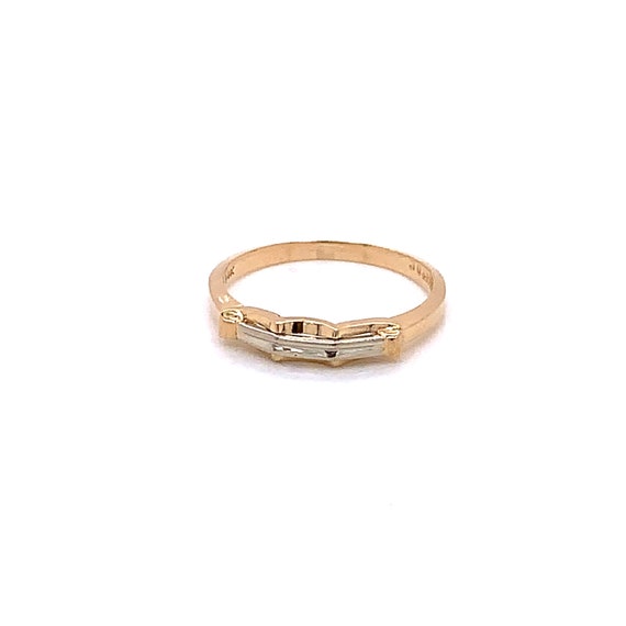 Vintage 1940's 14k 2 tone gold wedding band - image 2