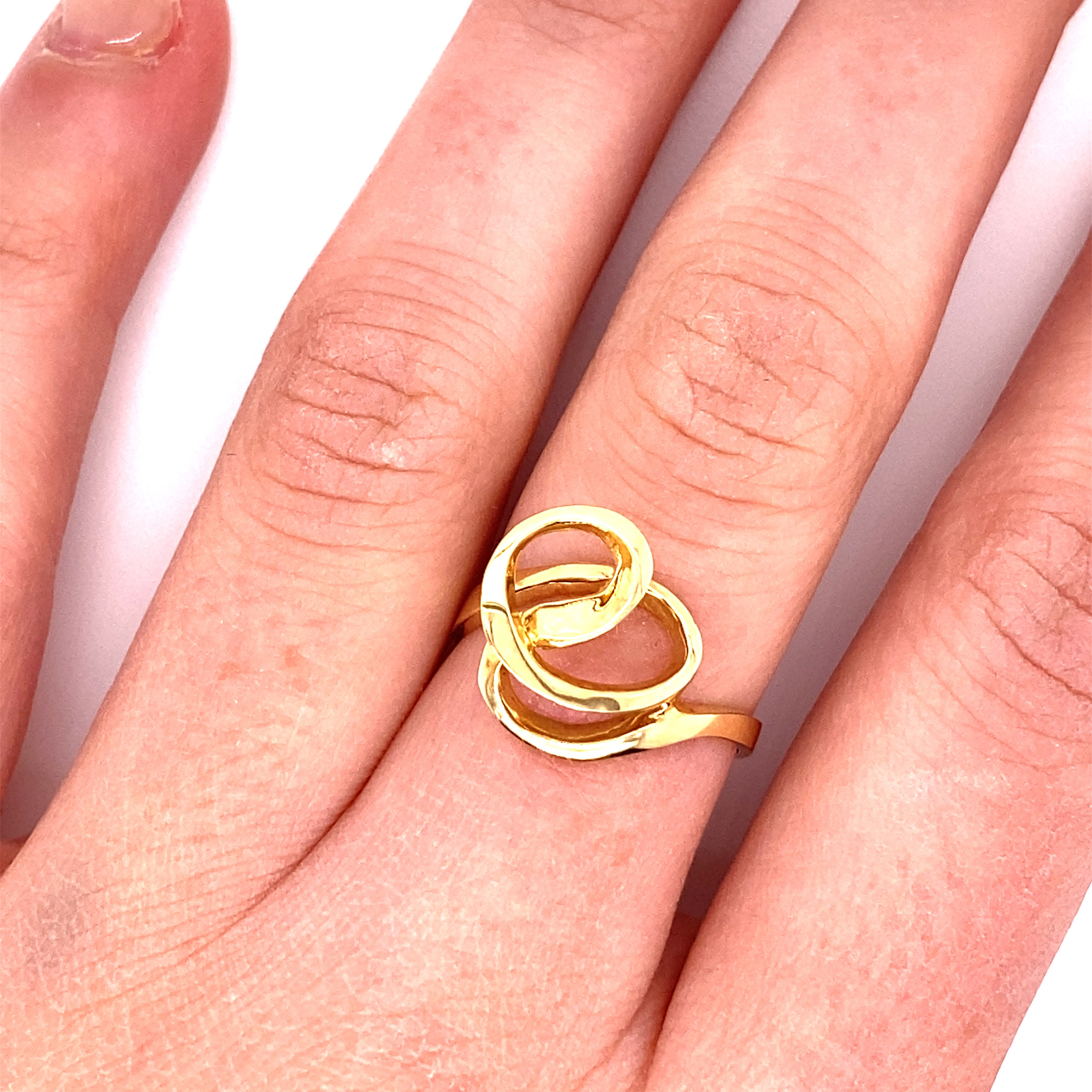 1980's Vintage 14k Yellow Gold Swirl Design Ring - Etsy