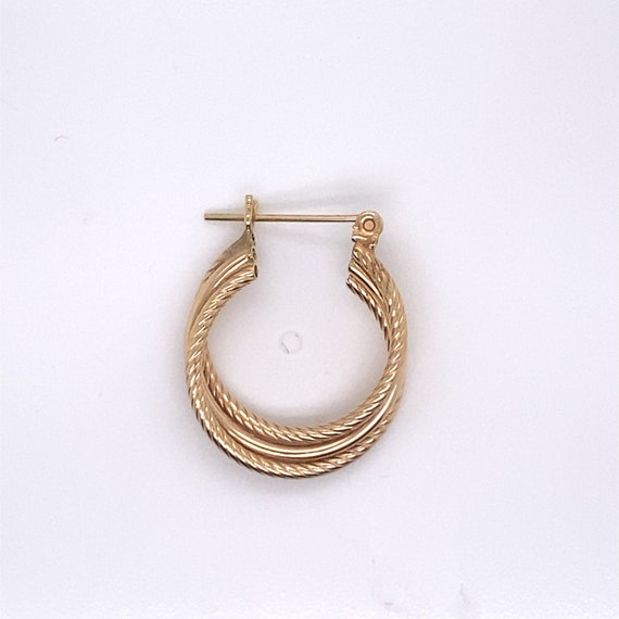 Vintage 14k Gold Ribbed Hoop Earrings – Marika Gems