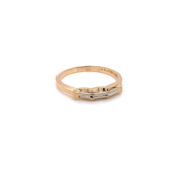 Vintage 1940's 14k 2 tone gold wedding band - image 6