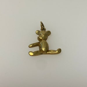 Vintage 14k yellow gold teddy bear charm