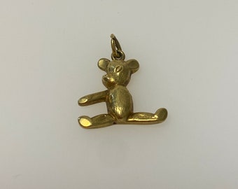 Vintage 14k geelgouden teddybeerbedel