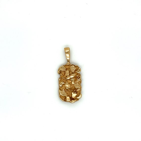 Vintage 14k yellow gold nugget pendant - image 1