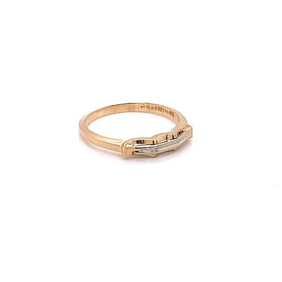 Vintage 1940's 14k 2 tone gold wedding band - image 7