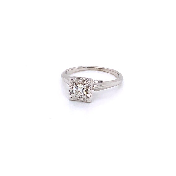 Vintage 1950's diamond solitaire engagement ring … - image 3