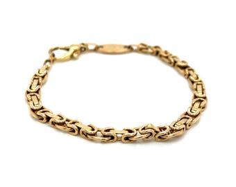 14Kイエローゴールドのイタリア製チェーンブレスレット。 - Etsy 日本