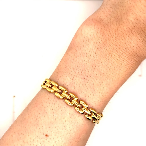 ヴィンテージ 14K イエローゴールド パンサーリンクブレスレット 