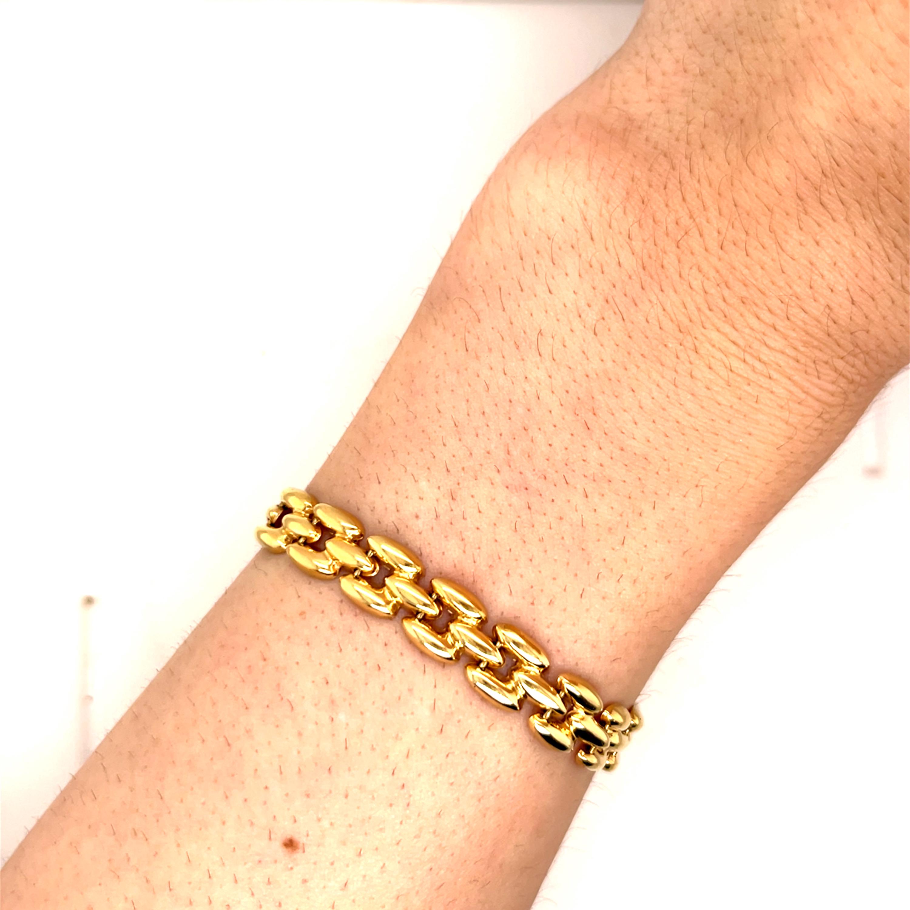Vintage 14k Yellow Gold Panther Link Bracelet - Etsy