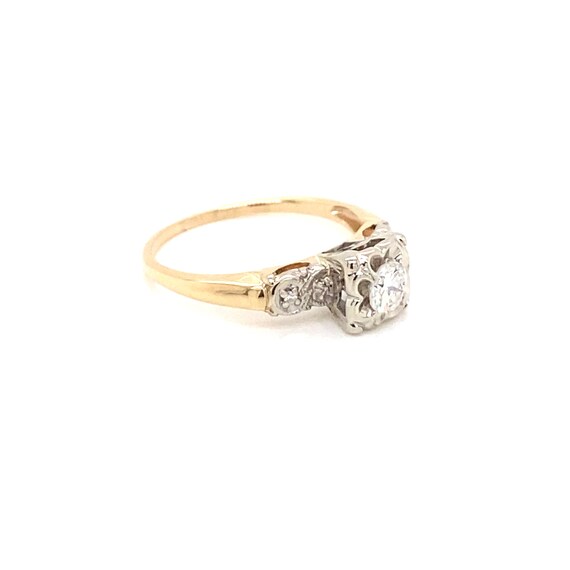 Vintage 1940's 14k two tone gold Art Deco diamond… - image 9