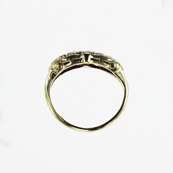 Vintage 1950's Yellow Gold Diamond Band .06ct - image 6