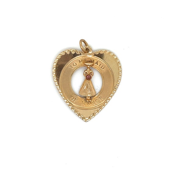 Vintage 14k yellow gold Maid of Honor Charm with … - image 2