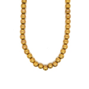 Vintage 18k Yellow Gold Bead Necklace