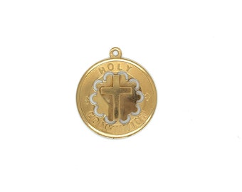 Charm vintage "Sagrada Comunión" en oro amarillo de 14k