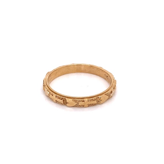 Vintage 1940’s 14k yellow gold faith and love sta… - image 3