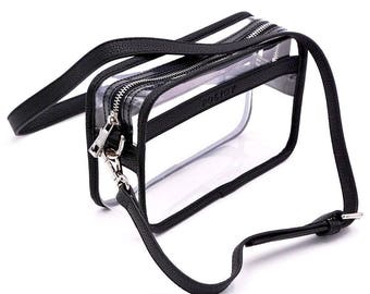 Clear Box Handbag - Black- Clear Purse- Stadium Bag- Gameday- Bag Policy- Lucite- Clear Handbags- Clear Bag -Clear Bag Policy -Travel Bag