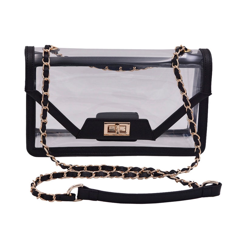 clear bag with chain strap