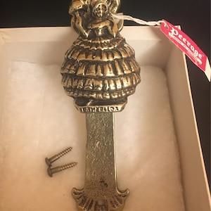 Antique Peerage England Brass Door Knocker; English Door Kncoker; Home Decor