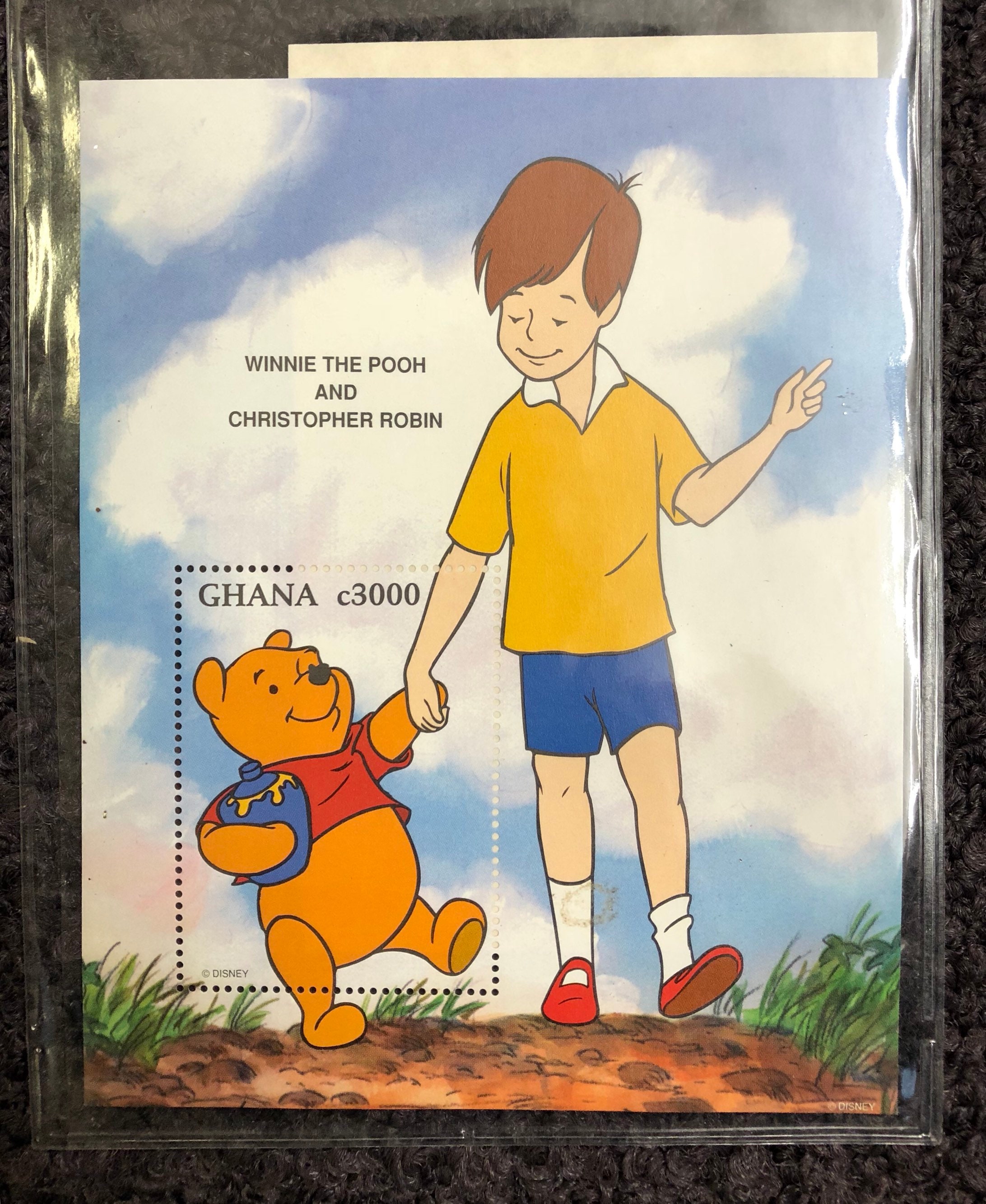 Disney Winnie the Pooh and Christopher Robbin Postage Stamp