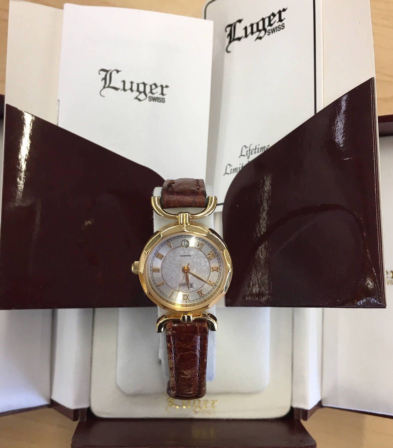 Luger Swiss Made Silver and Gold Ladies Watch Working Quartz Luger Watch Women Gold Silver Tone & | Mercari main image 4