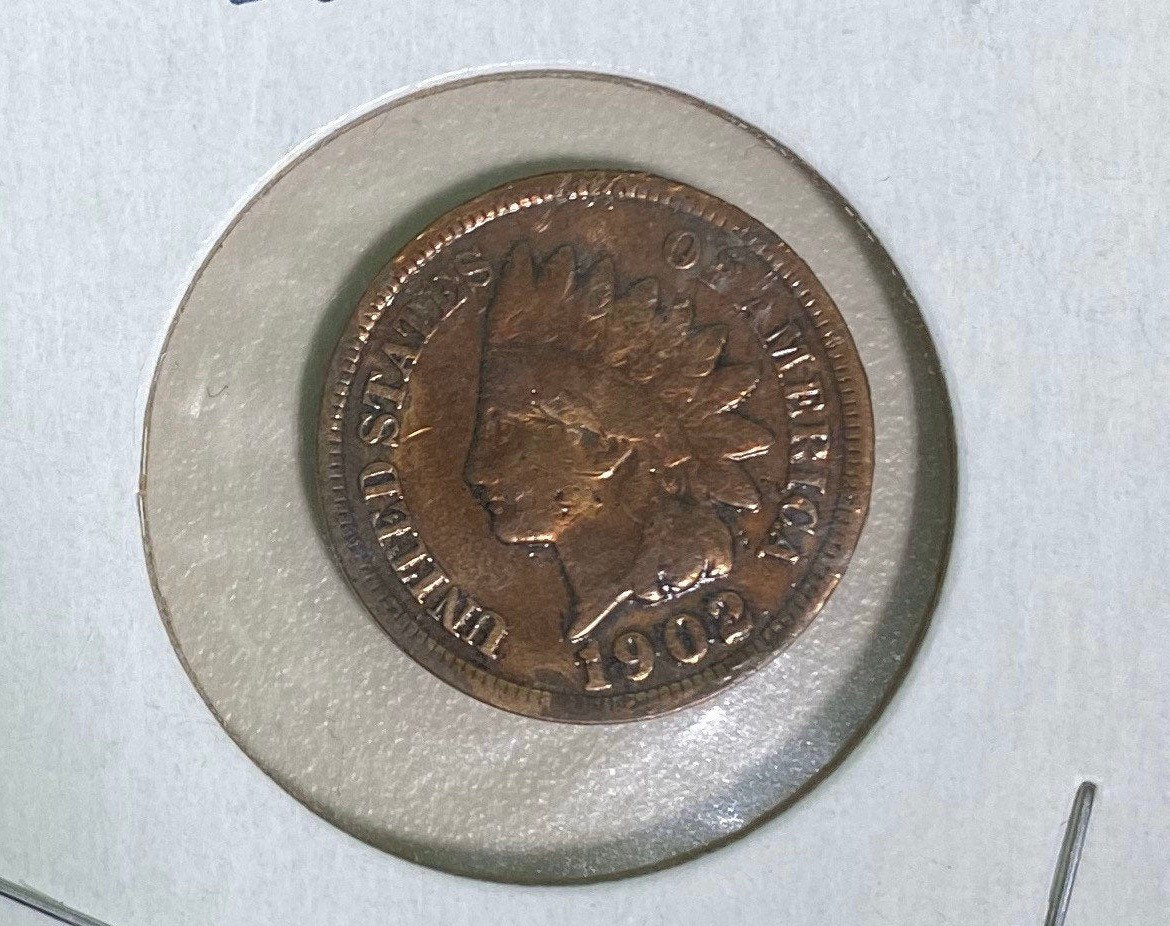 1902 1セントインディアンヘッドペニー; 米国通貨; フィラデルフィア