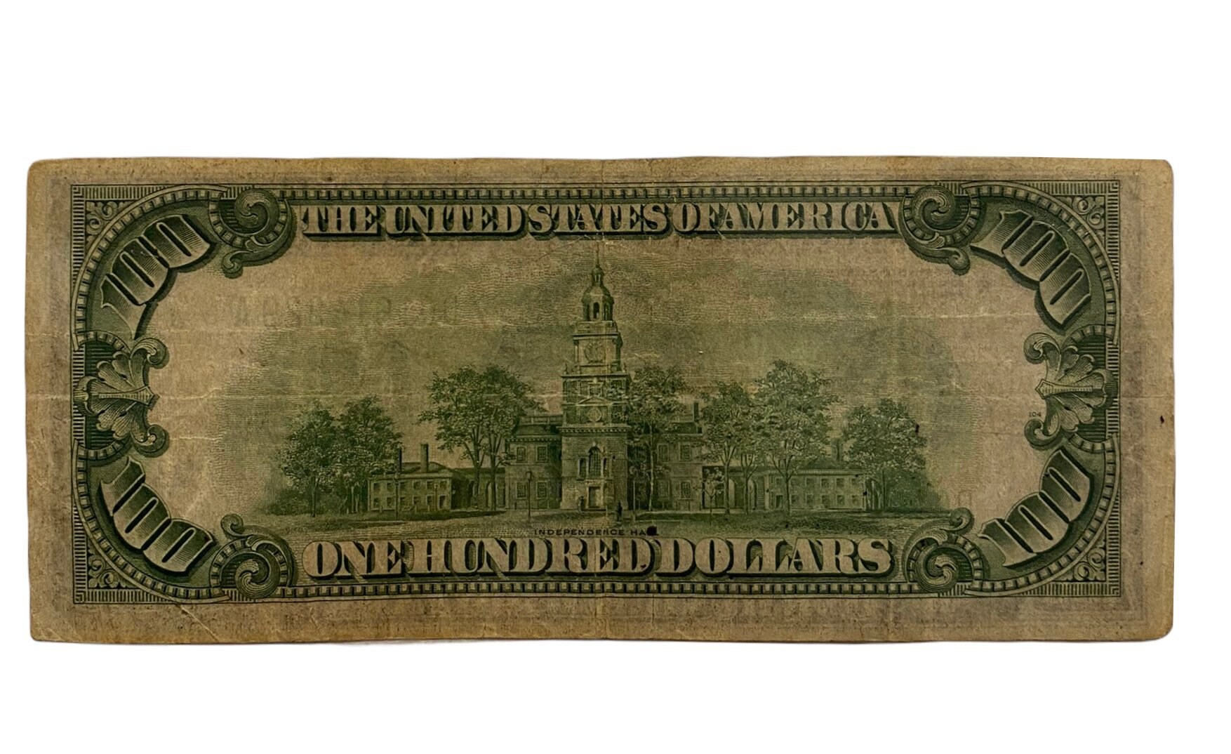 1934 D 100 ドル紙幣; アンティーク 100 ドル紙幣 連邦準備銀行券