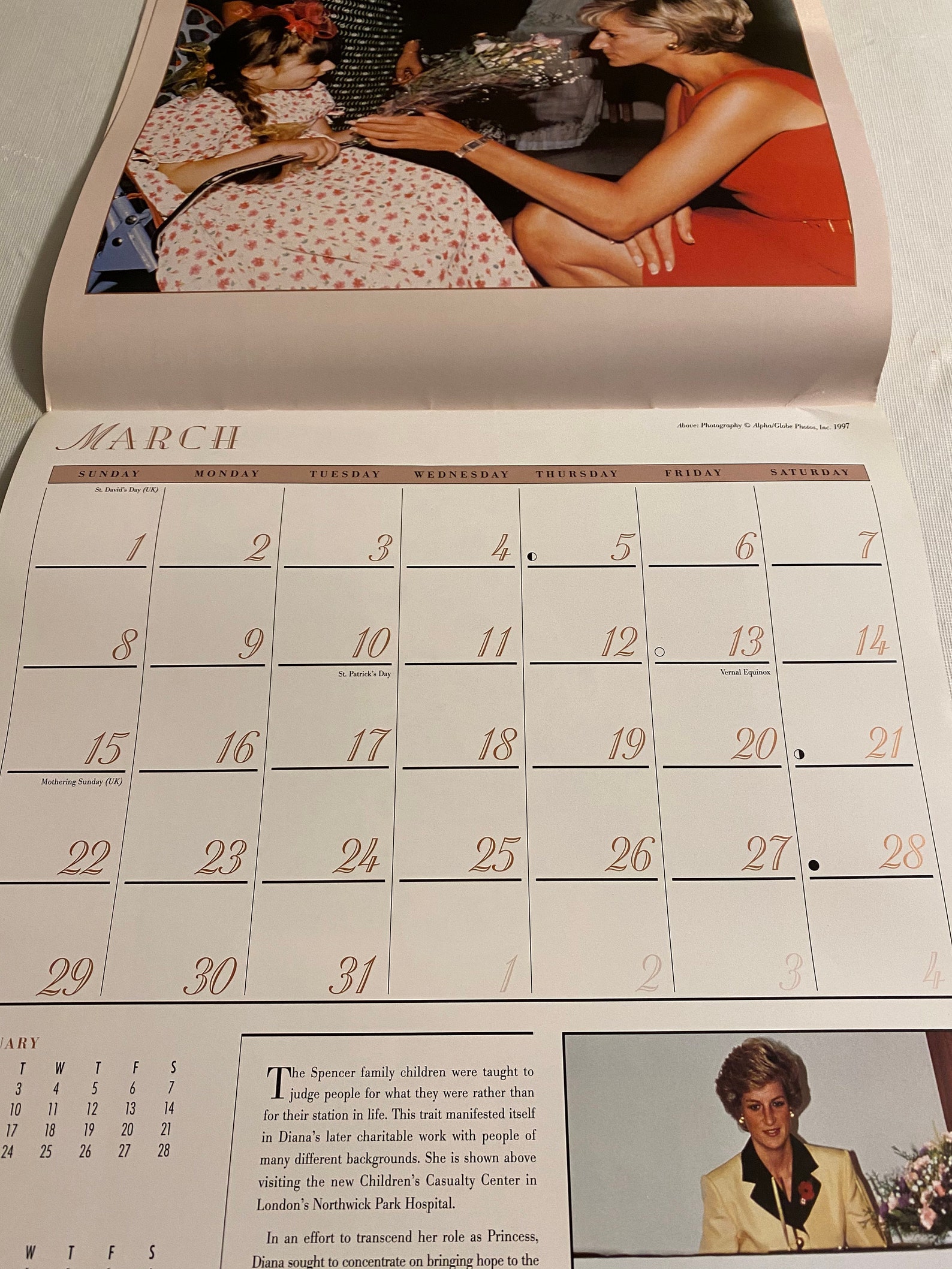 Princess Diana Calendar