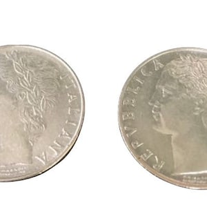 1972 & 1975 100 Lire Italian Currency ; Cento Lire ; Vintage Silver Coins; Set of 2