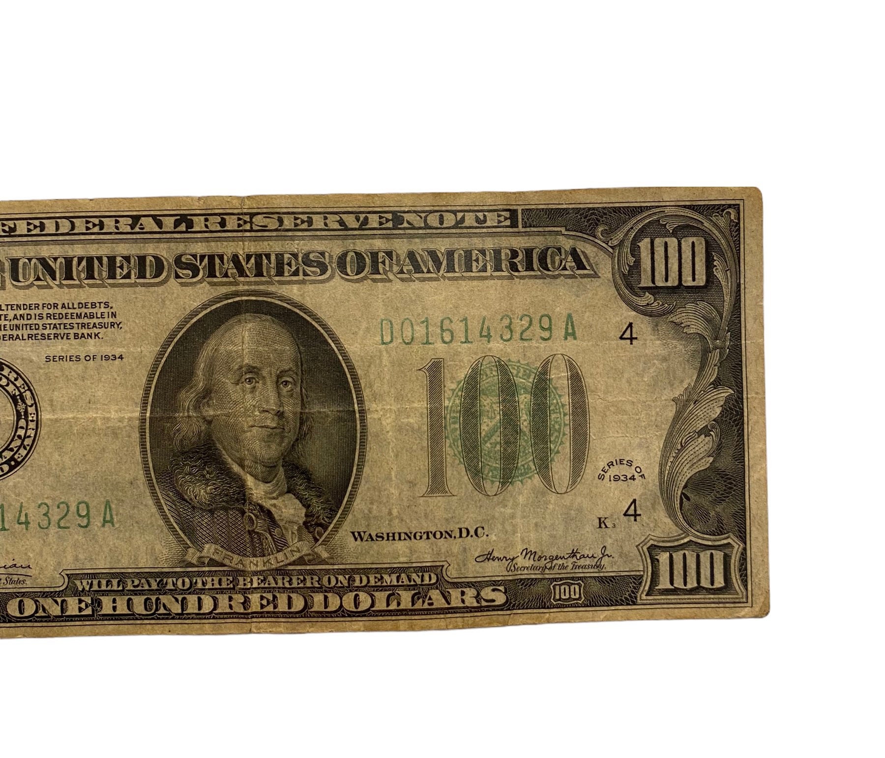 De100 Bill 1934