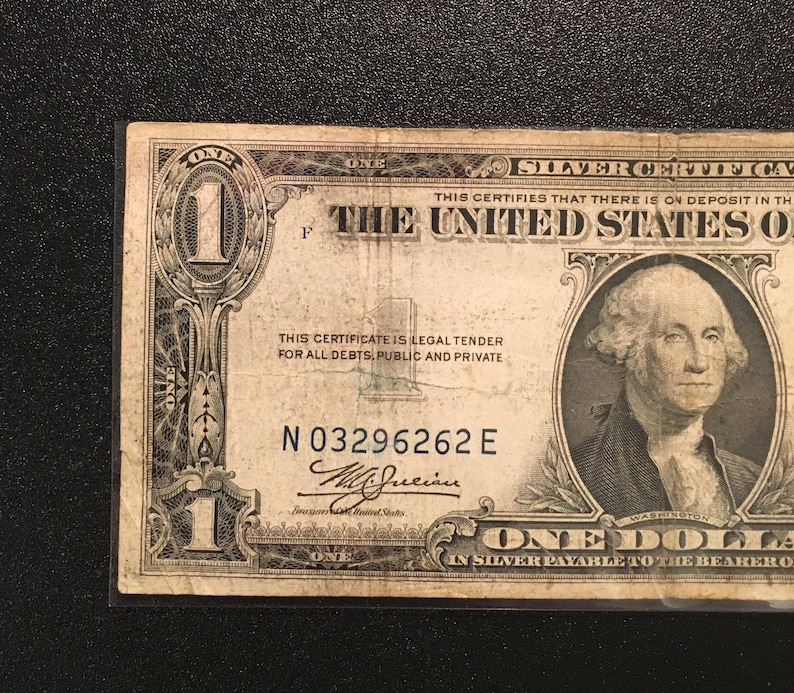 1935 C Blue Seal One Dollar Bill Blue Seal US Currency | Etsy