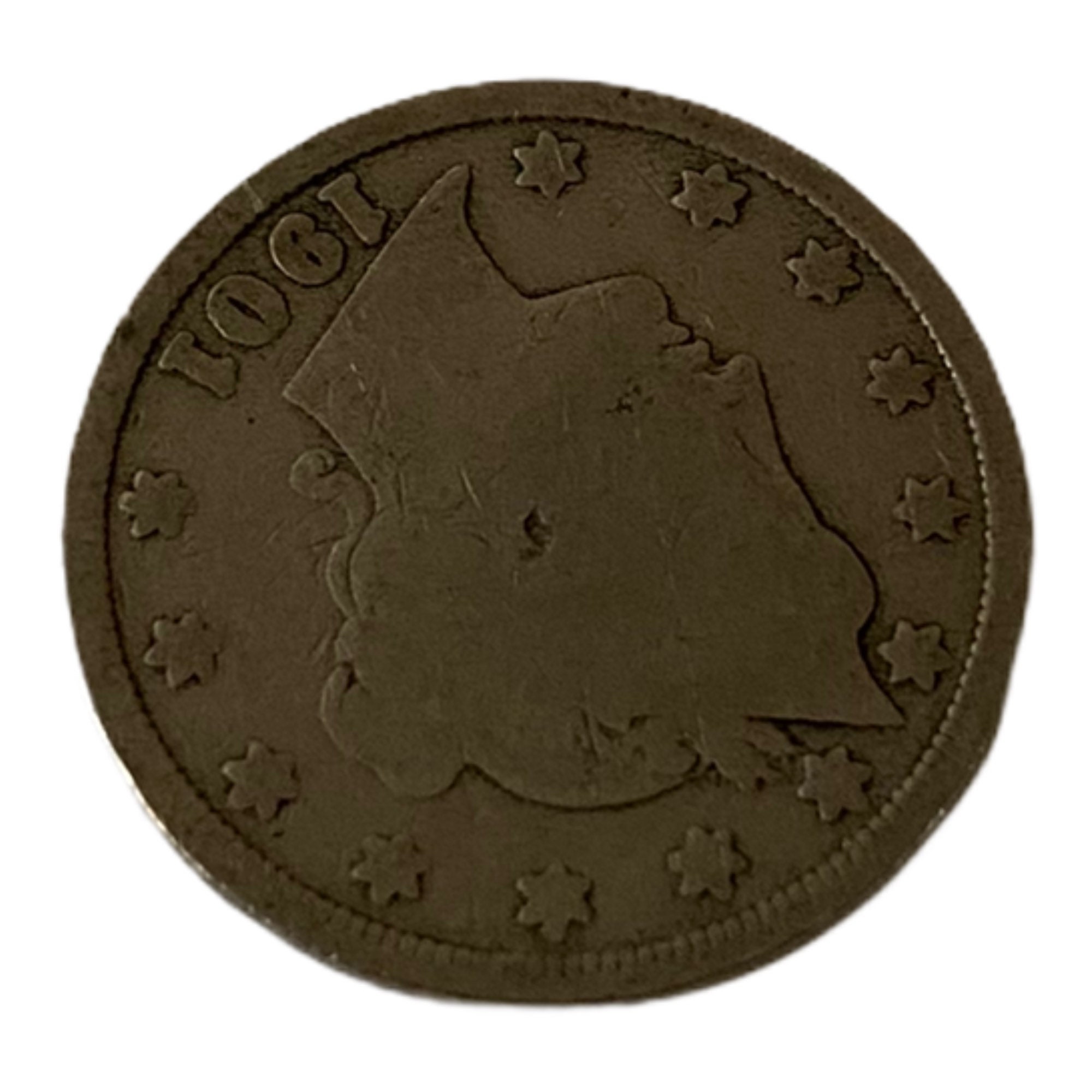 1901 リバティヘッド V ニッケル、5 セント硬貨、1900 年代の