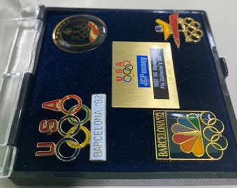 1992 Olympic Pin Set; Vintage Olympics Brooch; US Winter Olympics