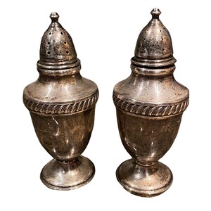 Vintage Sterling Silver Salt and Pepper Shakers by Fisher - Set of 2
