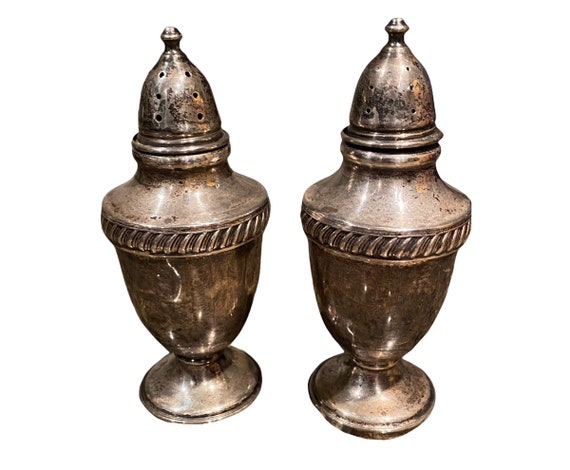 Vintage Sterling Silver Salt and Pepper Shakers by Fisher - Set of