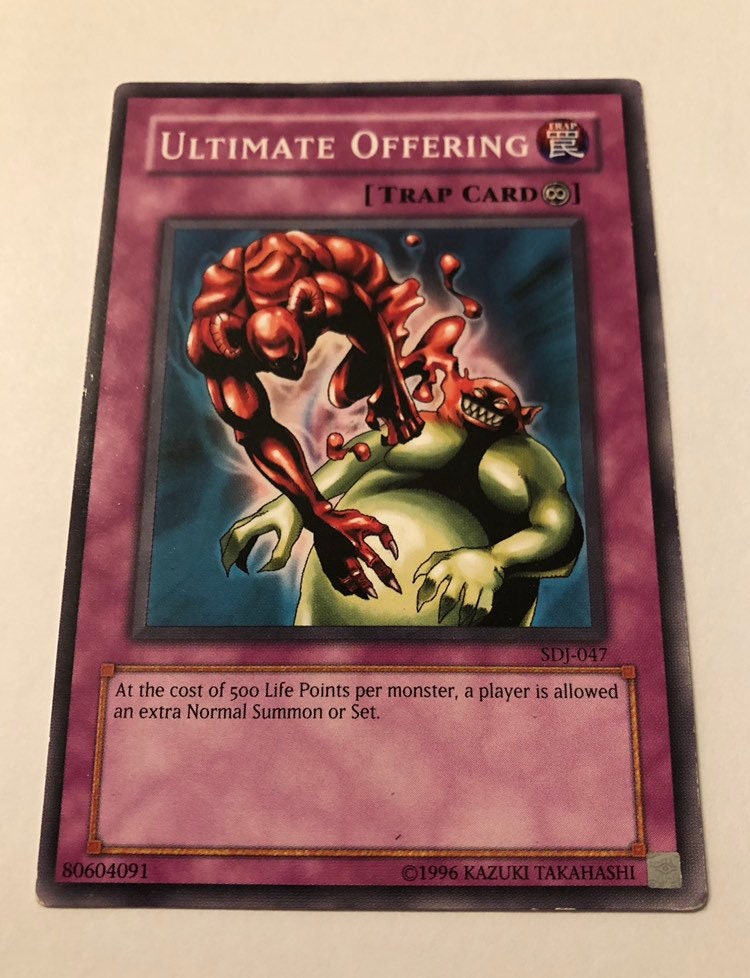 Yugioh Ultimate Offering & Waboku Collector's Card 1996 Yugioh