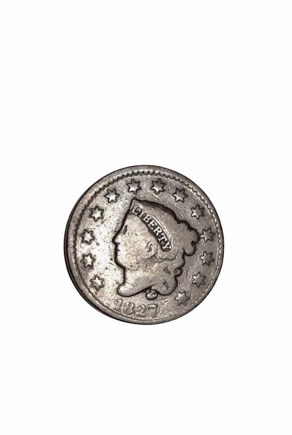 1827 Coronet Large Cent: 1800's Coins; 1800's Penny; Large One