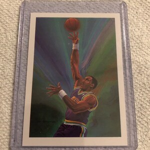 Karl Malone Illustrated NBA Collector's Card; Karl Malone Trading Card