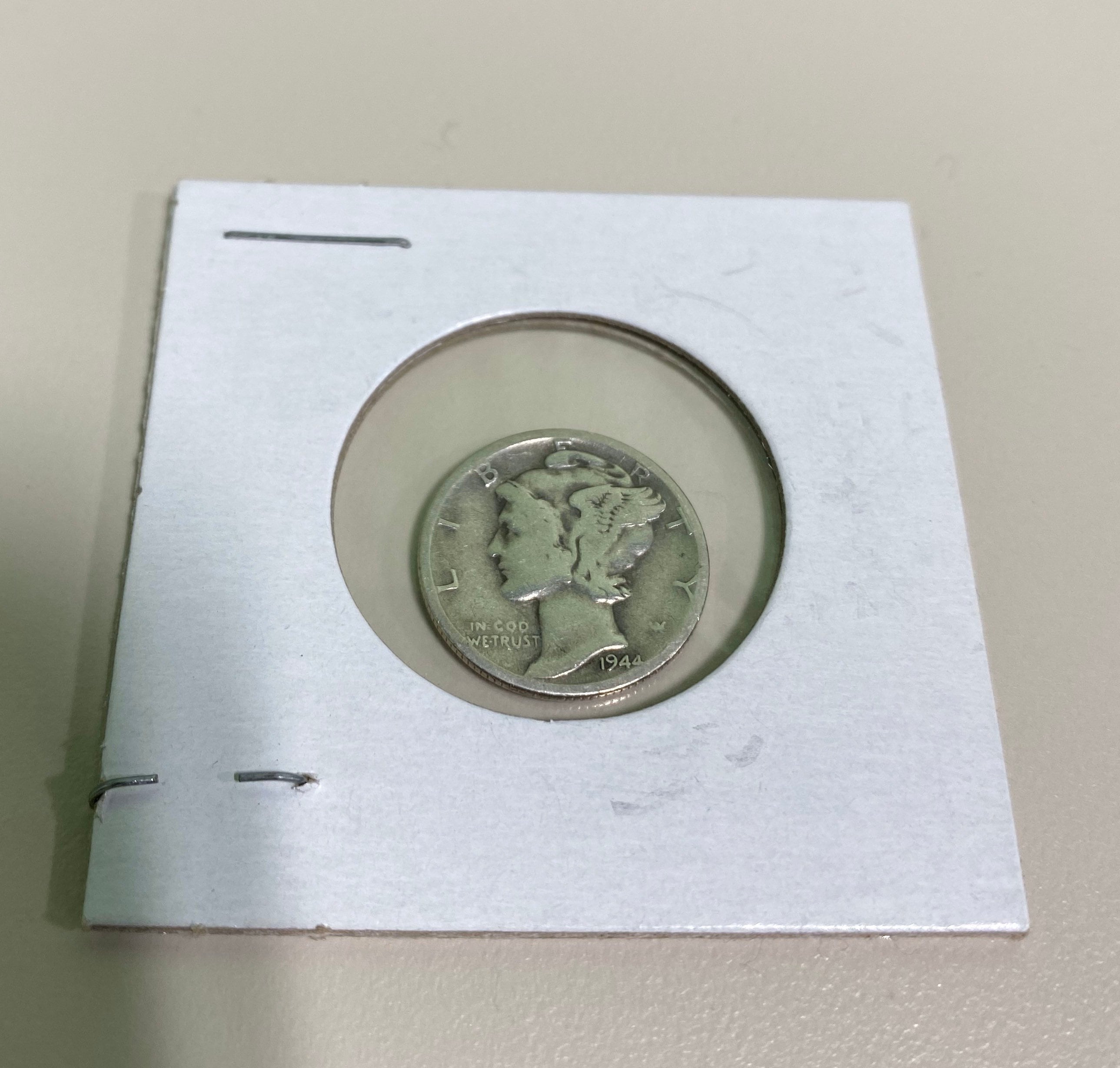 1944 年マーキュリー ダイム「W」刻印; 10 セント硬貨; 米国通貨