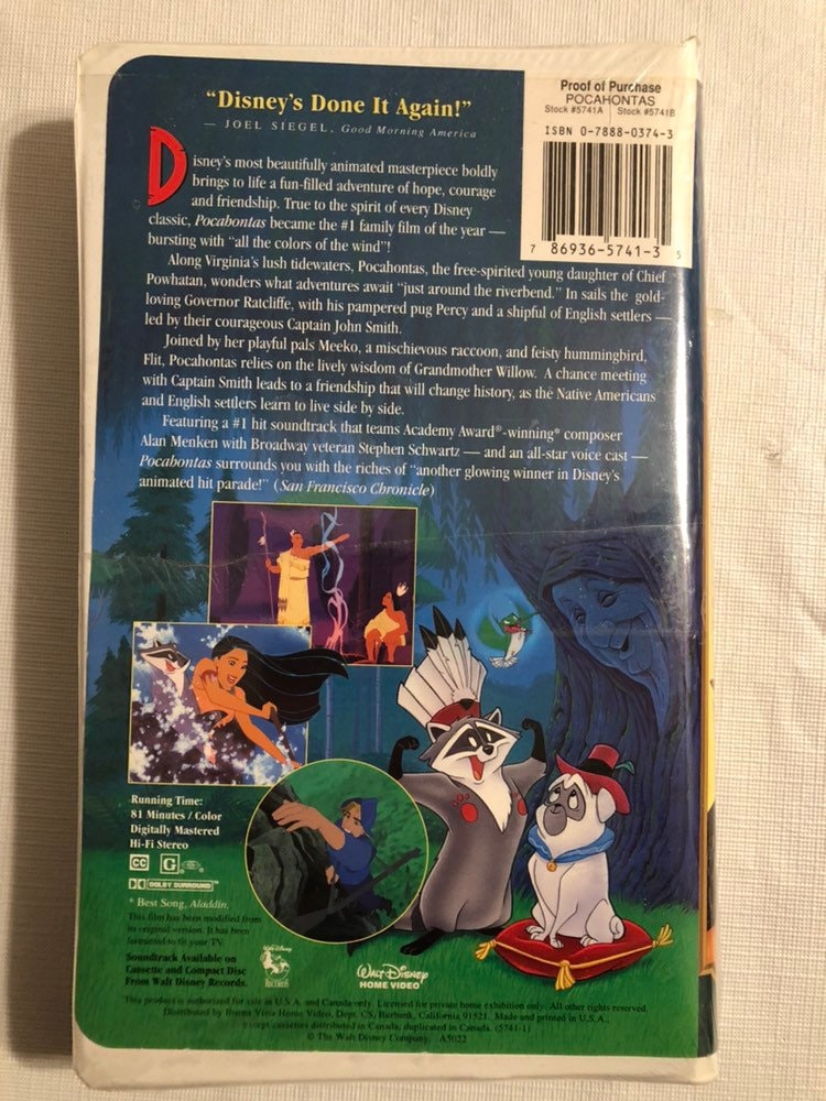 ウォルト ディズニー マスターピース ポカホンタス VHS; ウォルト