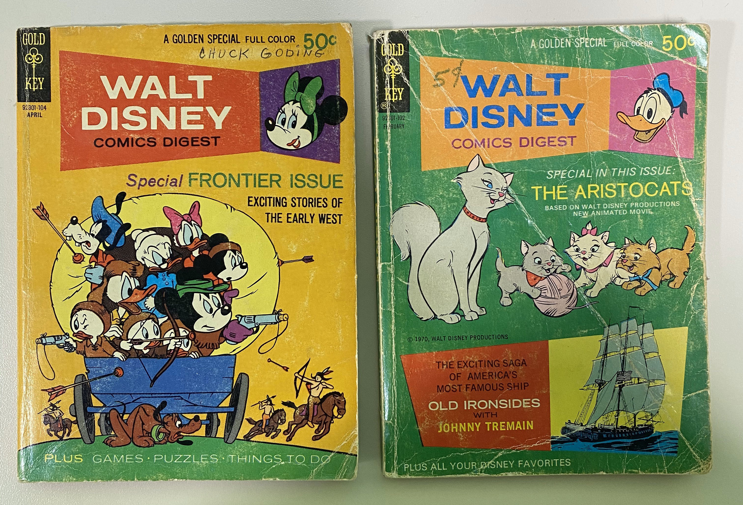 Vintage 1971 Walt Disney Comic Digest Books; Walt Disney Donald
