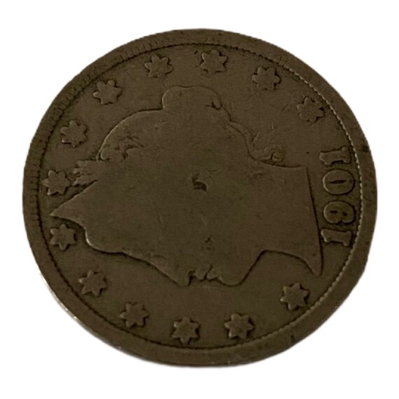 1901 リバティヘッド V ニッケル、5 セント硬貨、1900 年代の
