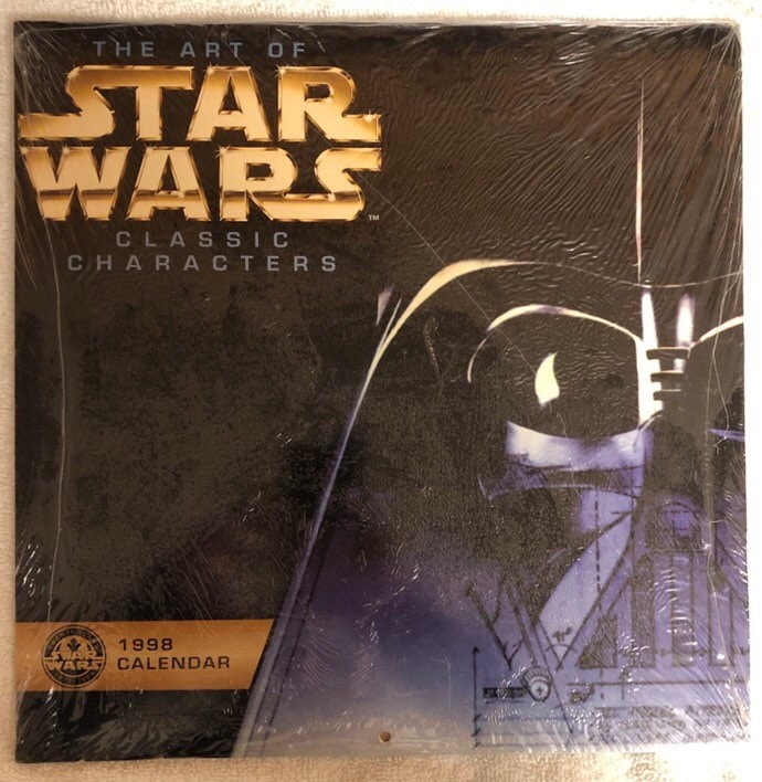 1998 the Art of Star Wars Classic Characters Calendar; Vintage