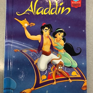 1993 Aladdin Disney Hardcover Book; Walt Disney Characters; Vintage
