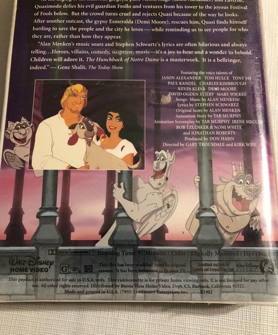 ウォルト ディズニー マスターピース ノートルダムの鐘 VHS; 新品未  