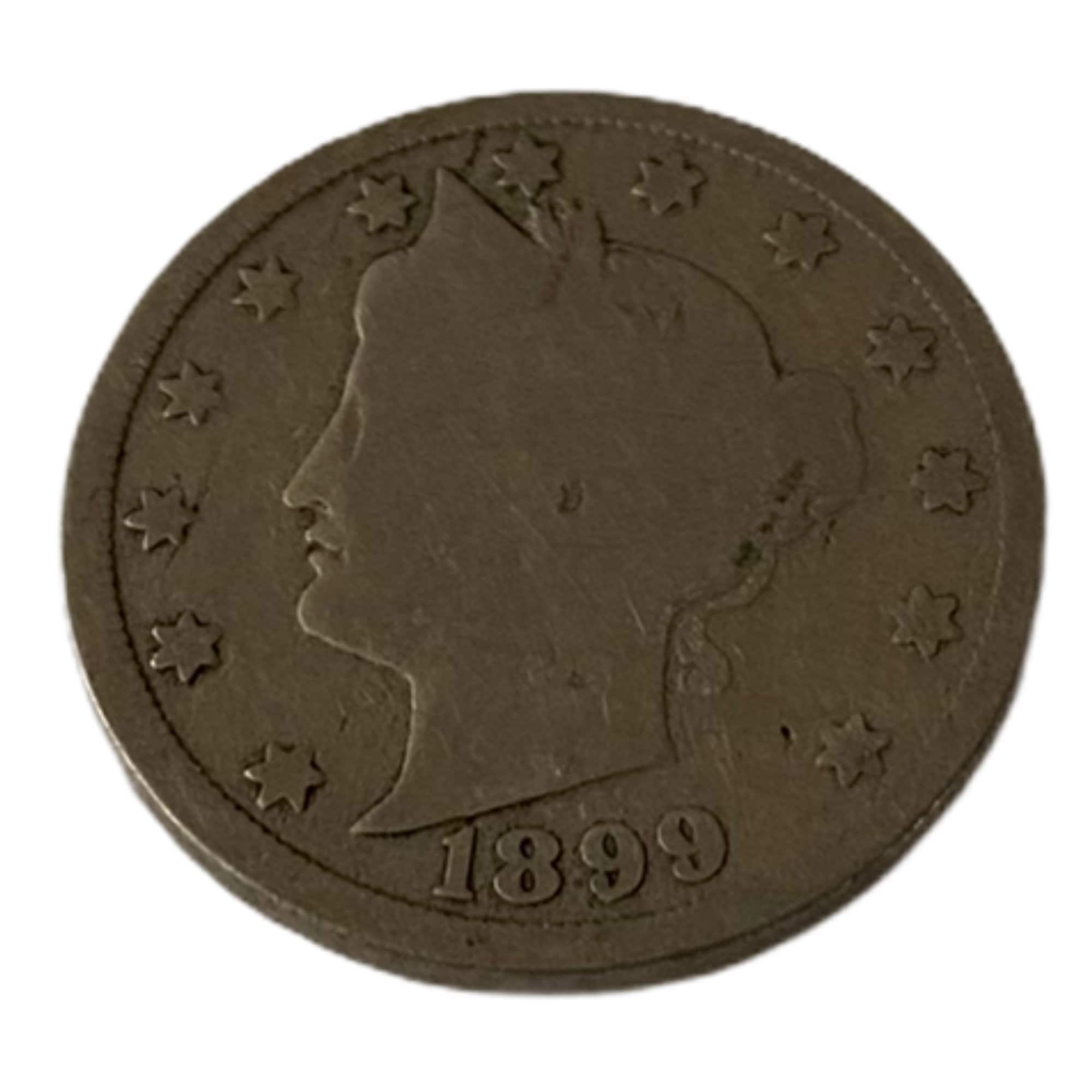 1899 リバティヘッド V ニッケル、5 セント硬貨、1800 年代の