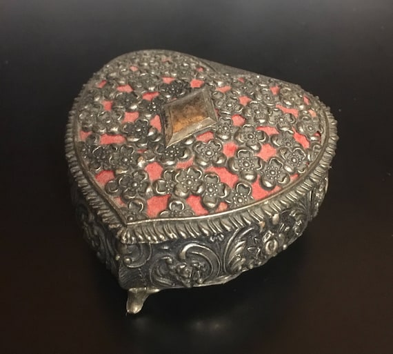 Silver Metal Hexagon Trinket Box Stunning Arts /& Crafts