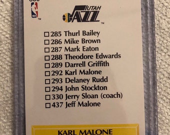 Karl Malone 1990-91 NBA Hoops Card # 292 Utah Jazz