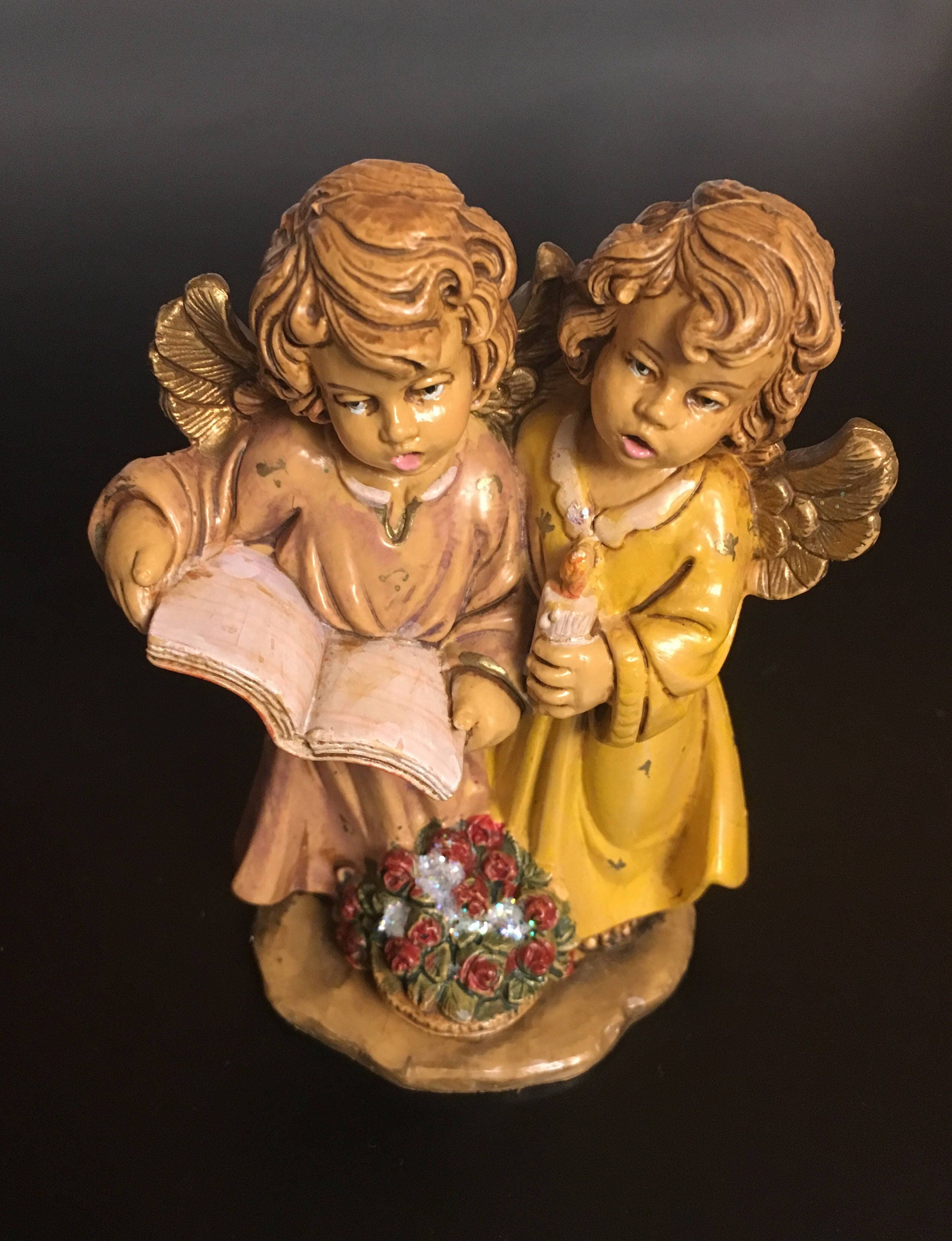 Decorative Italian Angel Figurines Vintage Cherub Angels Set of 2 Etsy